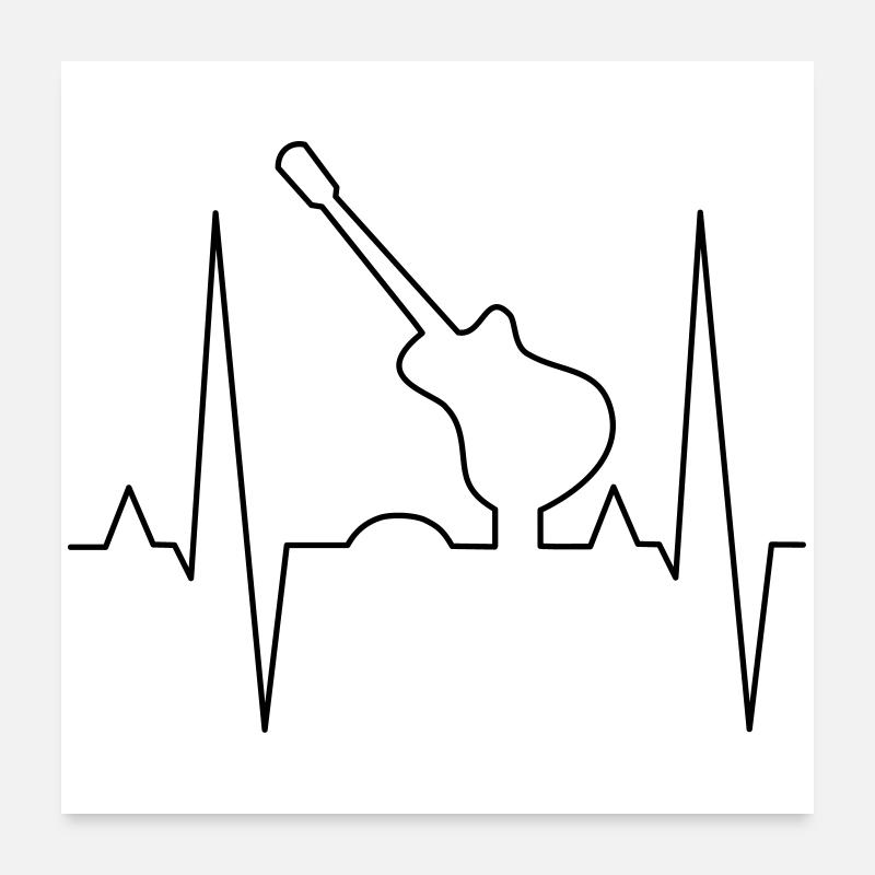 Conception d’impression de guitare Poster 60 x 60 cm