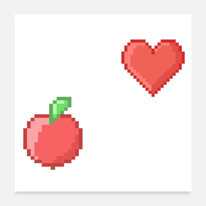 Nerds Love Apple Pi Pi Pi Sayings Math Pixel Poster 24" x 24" (60x60 cm)
