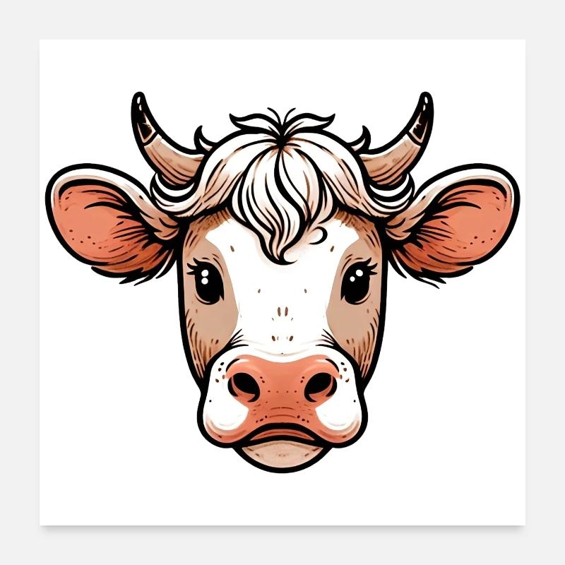 Cow Poster 24" x 24" (60x60 cm)