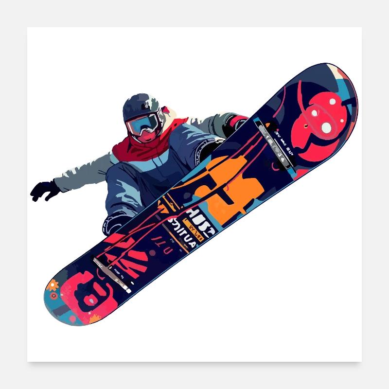 snowboard - Poster 24" x 24" (60x60 cm) - white