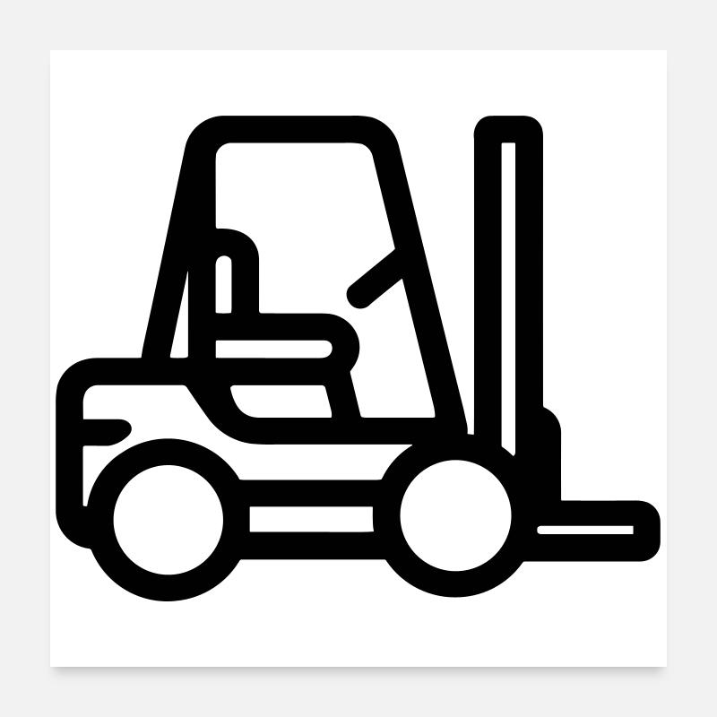Forklift Poster 24" x 24" (60x60 cm)