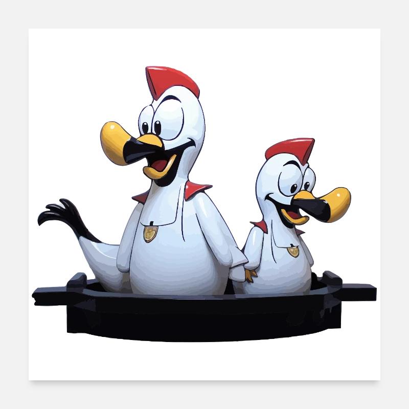 Duo de mouettes sur la jetée Poster 60 x 60 cm