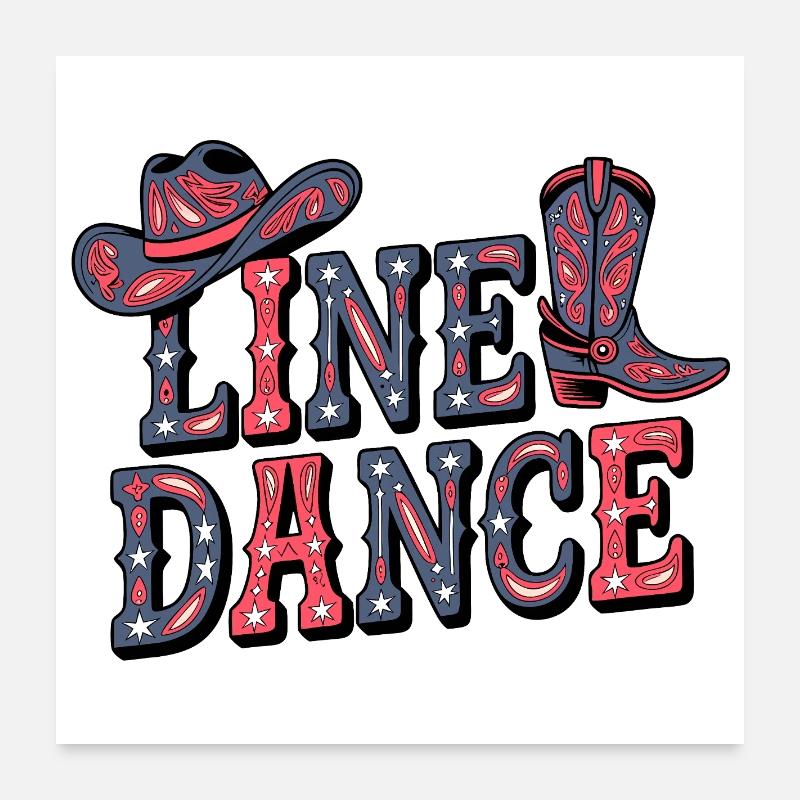Stars du western de danse solitaire Boots Poster 60 x 60 cm