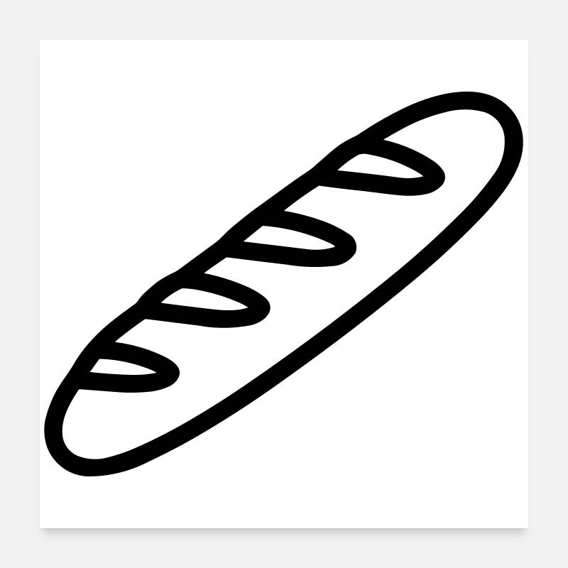 baguette Poster 60 x 60 cm