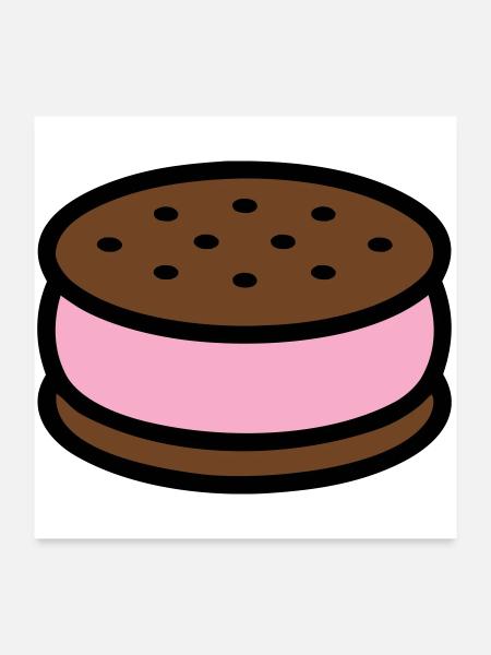 Eissandwich Keks Grafik - Poster 24" x 24" (60x60 cm) - white - Front