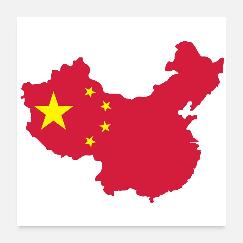 Map of China Poster 24" x 24" (60x60 cm)