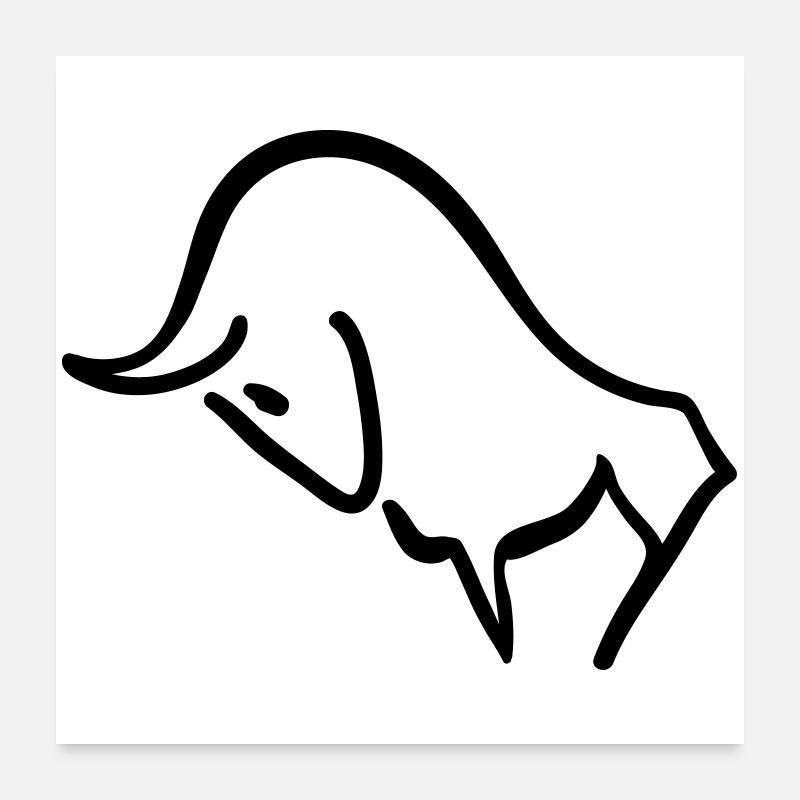 charging bull Poster 24" x 24" (60x60 cm)