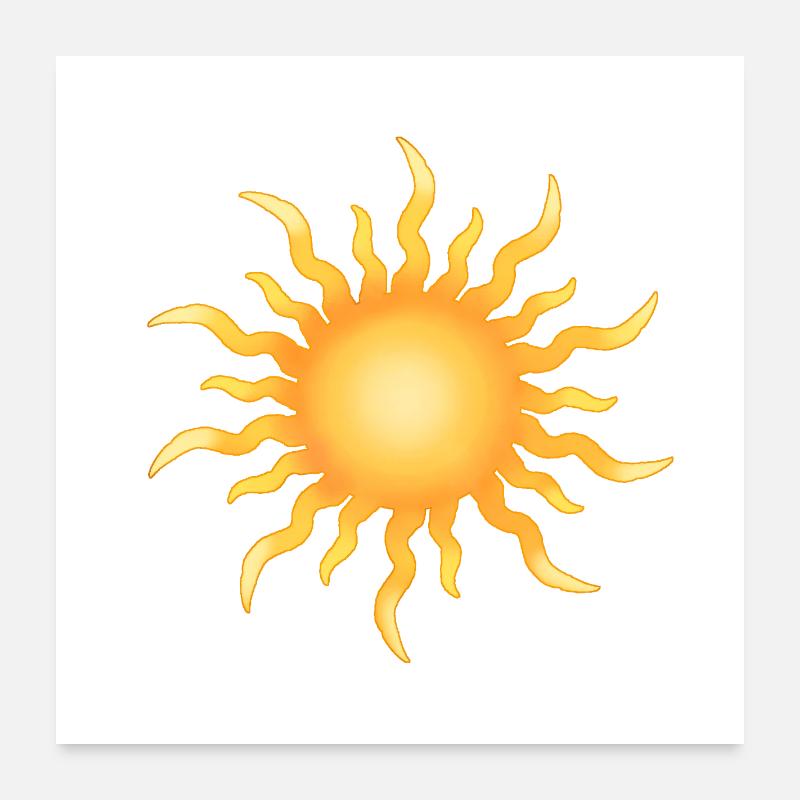 Sonne - Poster 60x60 cm - Weiß