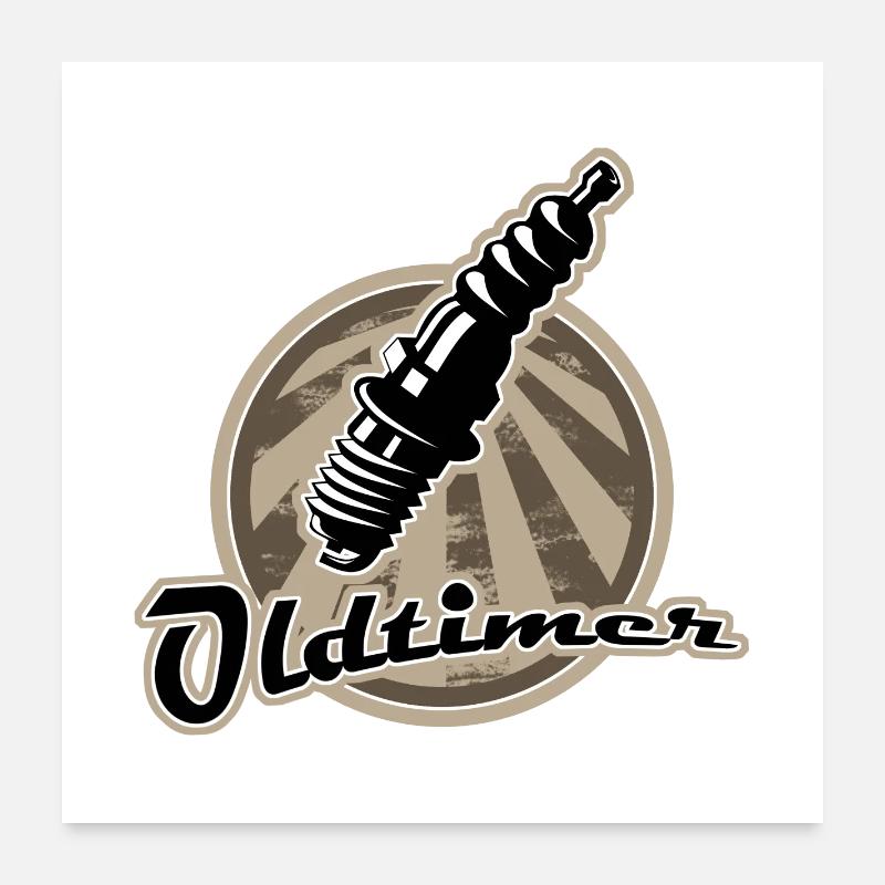 Vintage spark plug retro Poster 24" x 24" (60x60 cm)