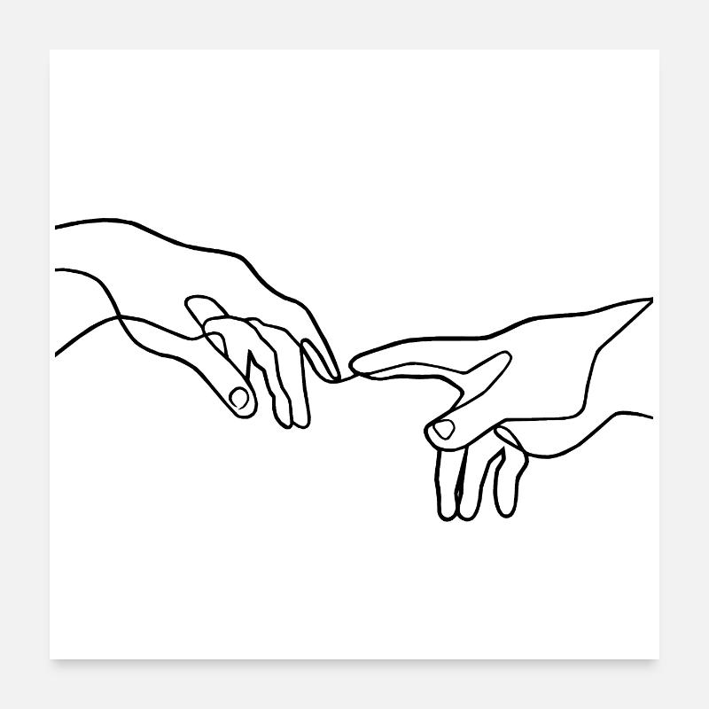 La création des mains d’Adam Poster 60 x 60 cm