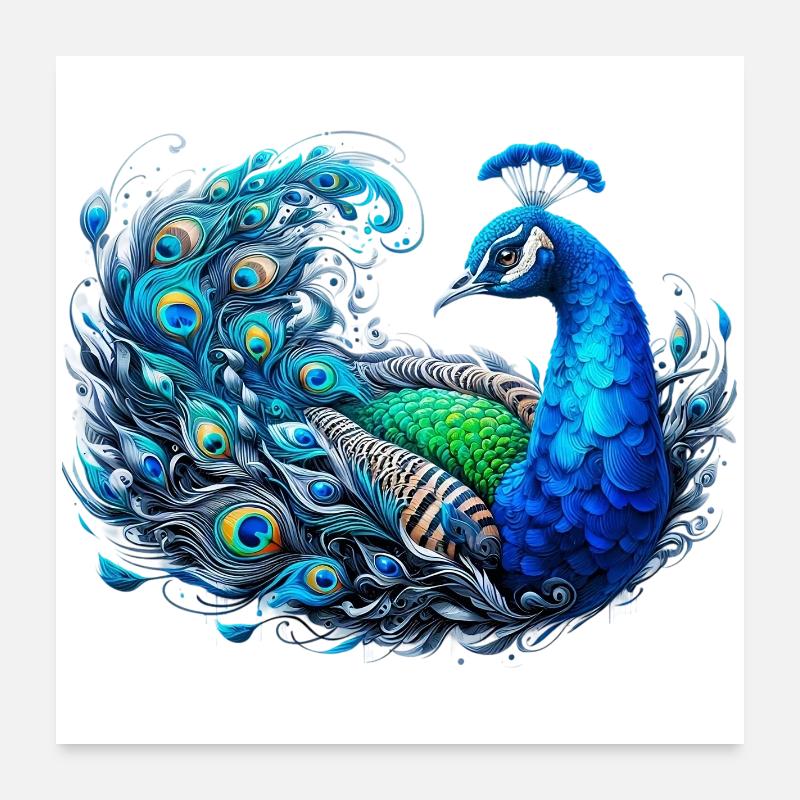Peacock Poster 24" x 24" (60x60 cm)