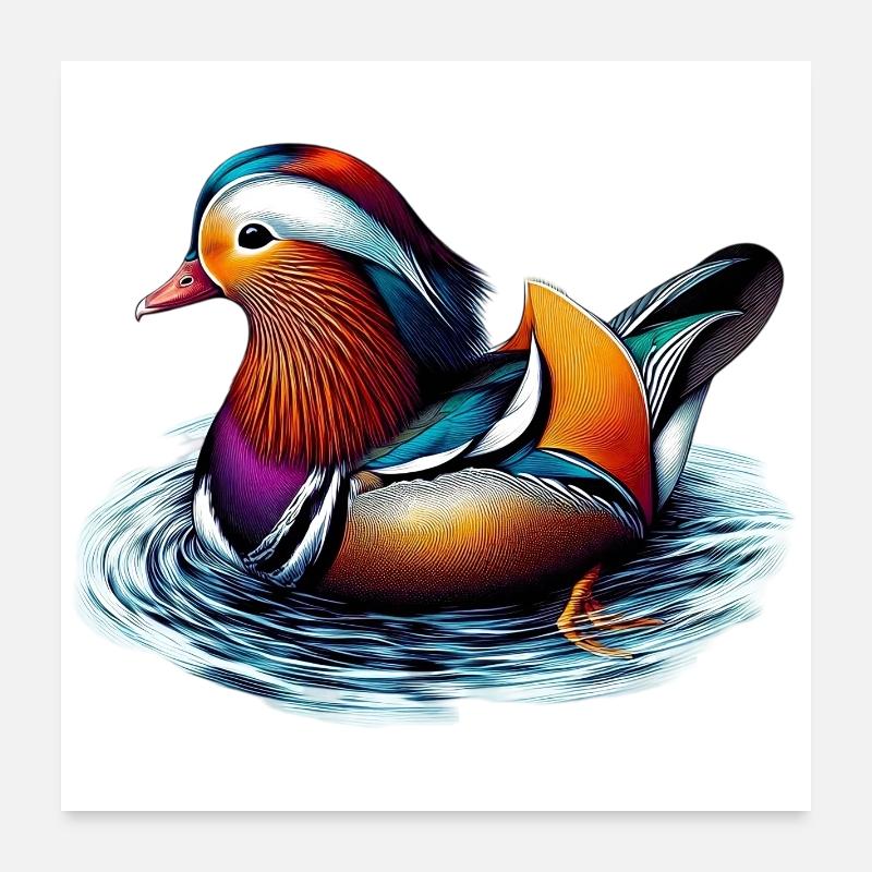 Mandarin duck Poster 24" x 24" (60x60 cm)