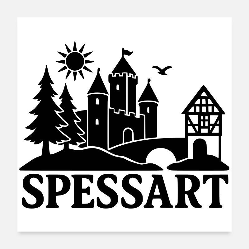 Spessart Silhouette Poster 60 x 60 cm
