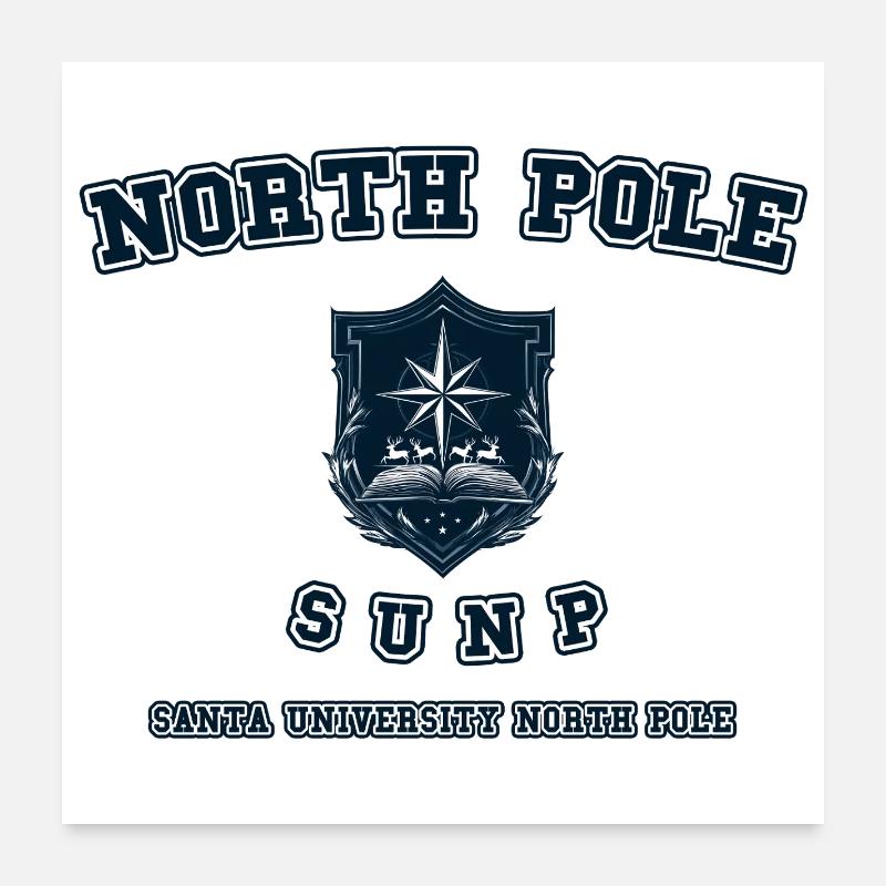 North Pole Universit - Poster 60x60 cm - Weiß