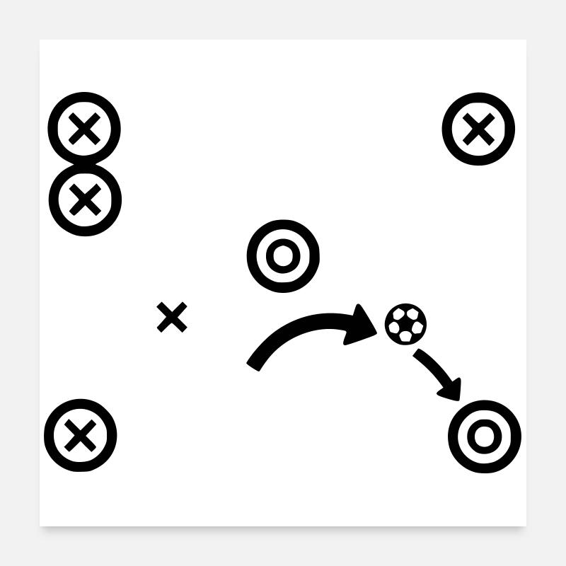 Soccer Tactics Coach Strategy Vector Poster 24" x 24" (60x60 cm)