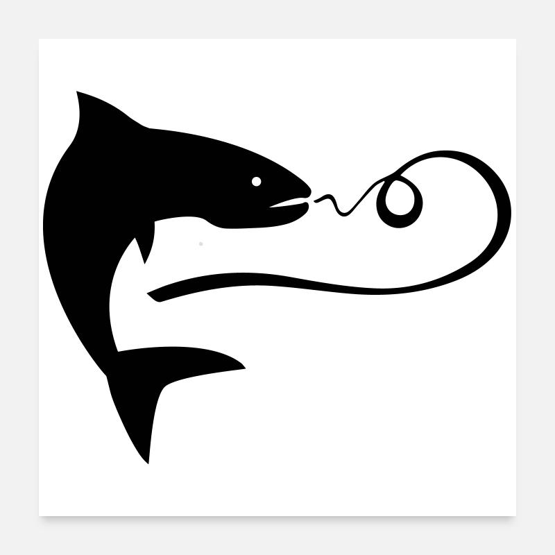 pêche Poster 60 x 60 cm