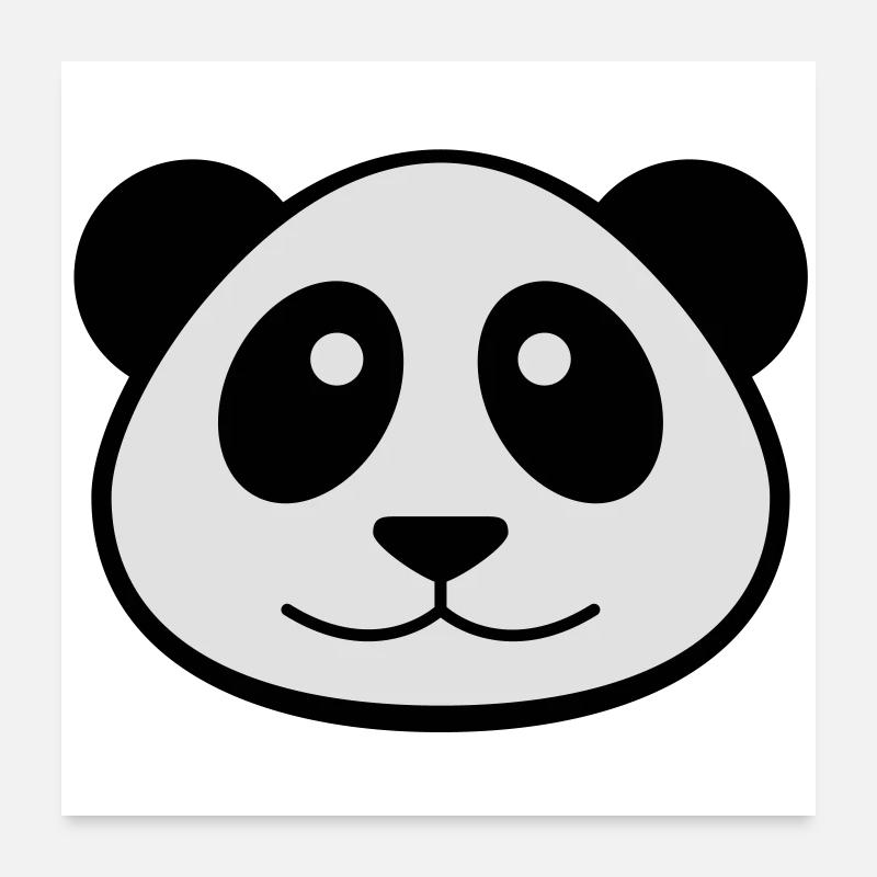 Visage de panda Poster 60 x 60 cm