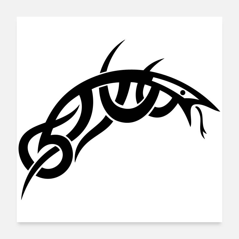 Small and filigree Tribal snake. Poster 24" x 24" (60x60 cm)