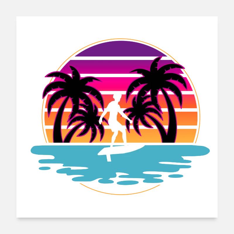 Hydroptère Surf Surf Surfer Hydroptère Surfen Poster 60 x 60 cm