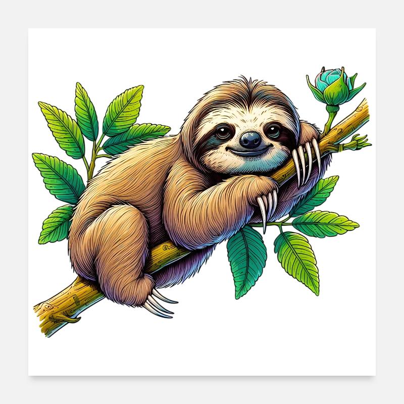 Sloth Poster 24" x 24" (60x60 cm)