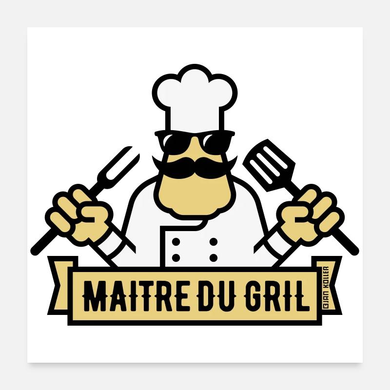 Grill Master (Grill / BBQ / BBQ / 3C) Poster 60x60 cm