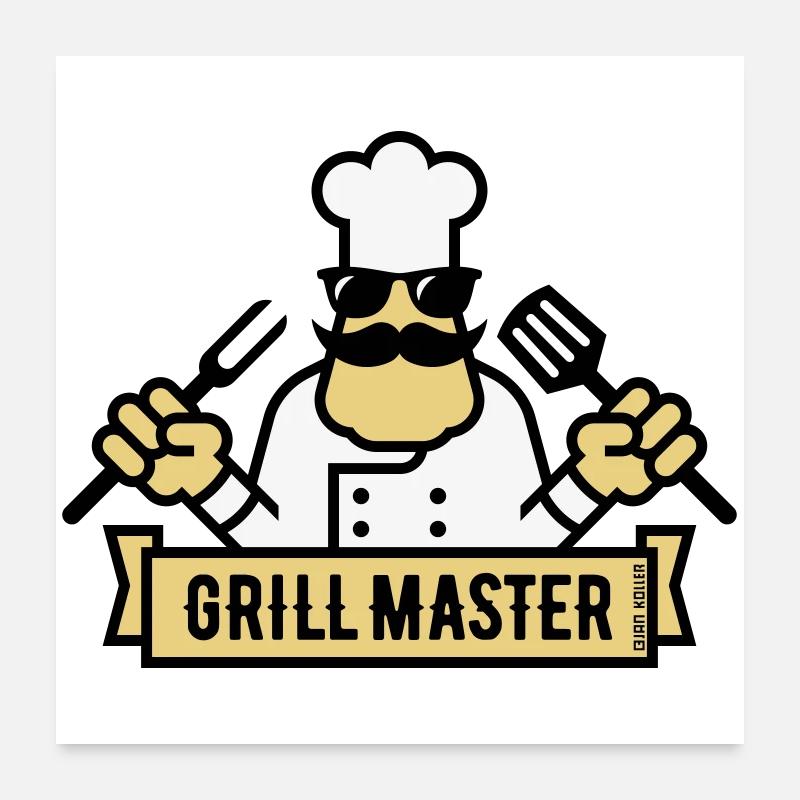 Grill Master (Grill / Barbecue / BBQ / 3C) Poster 60 x 60 cm