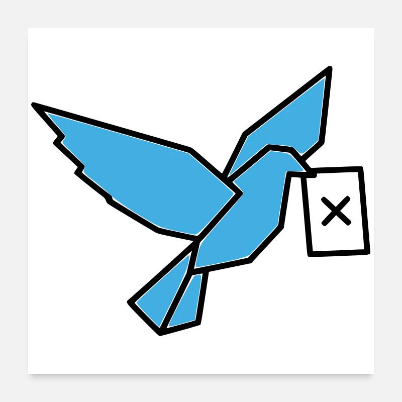 Carrier Pigeon Ballot Bird Multicolored Poster 24" x 24" (60x60 cm)