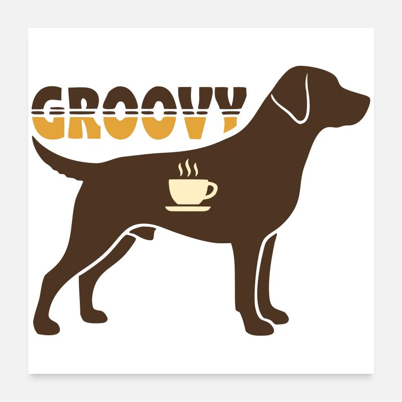Groovy Hund Retriever Retro Poster 60x60 cm