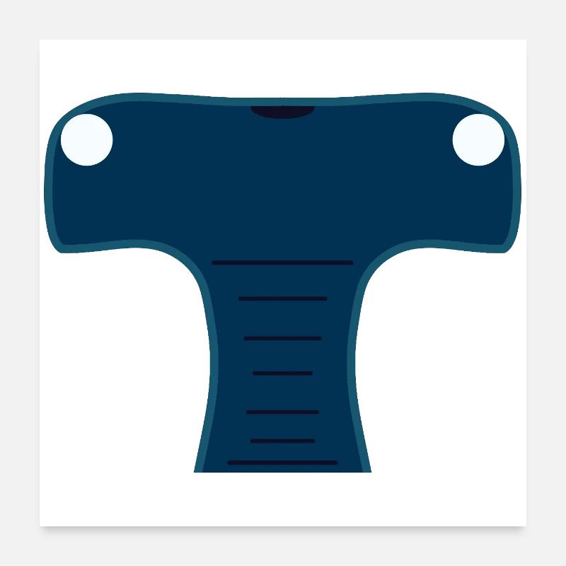 Mitternachtsblauer stilisierter Hammerhai-Kopf Poster 60x60 cm