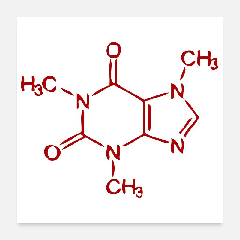 koffein - Poster 60x60 cm - Weiß