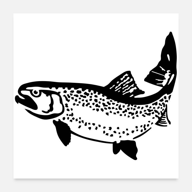Forelle Poster 60x60 cm