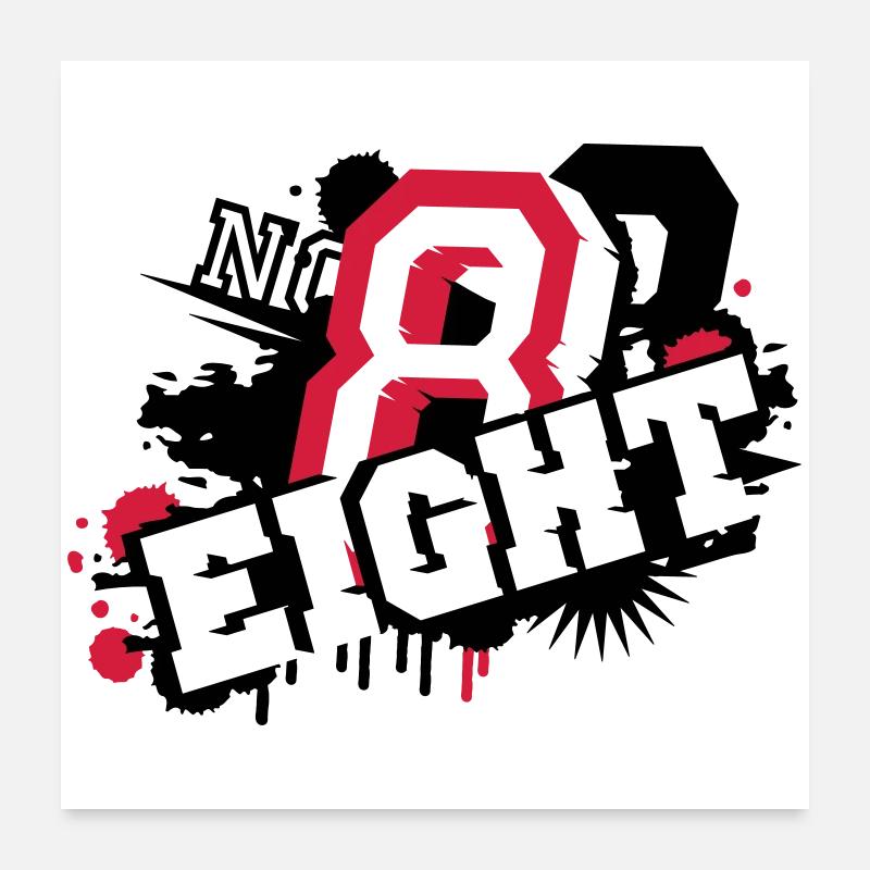 stylish number Eight graffiti in 3D Poster 24" x 24" (60x60 cm)
