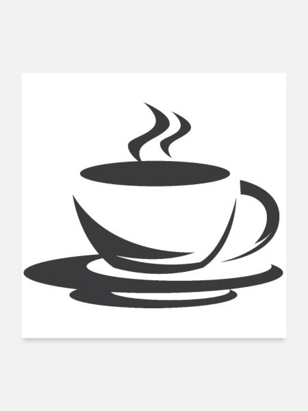Icône café café tasse de café icône d’illustration - Poster 60 x 60 cm - blanc - Devant