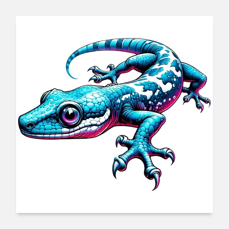 Gecko Poster 60 x 60 cm