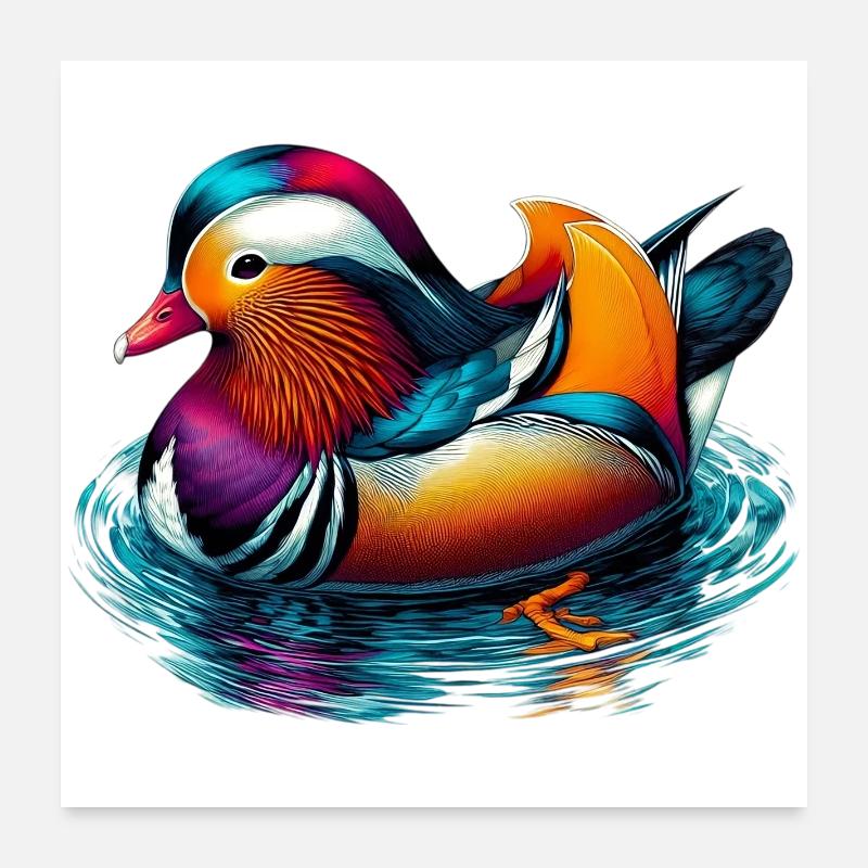 Mandarin duck Poster 24" x 24" (60x60 cm)