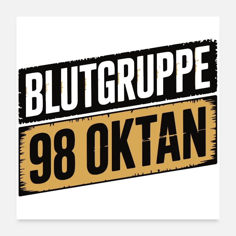 Groupe sanguin 98 octane - Conception de l’essence Poster 60 x 60 cm