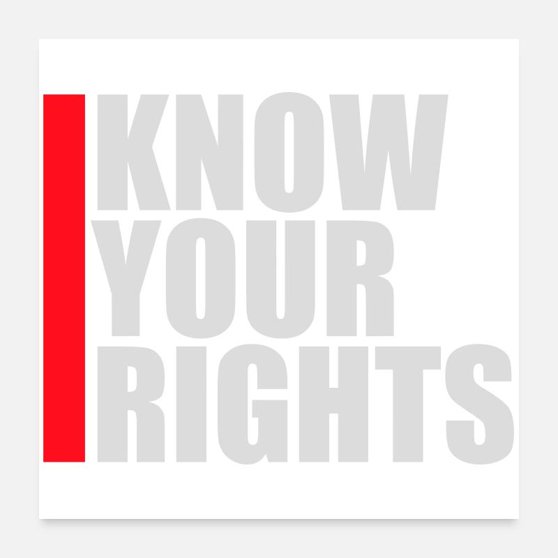 Know Your Rights Activism Justice Freedom Poster 24" x 24" (60x60 cm)