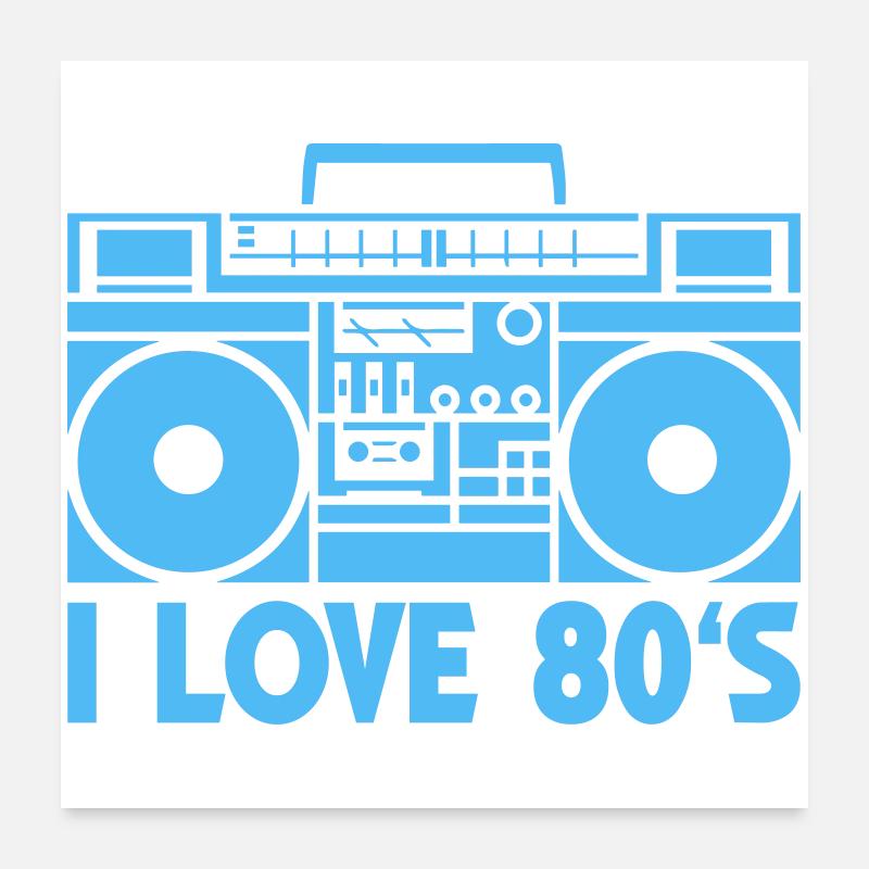 80er Boombox Statement Poster 60x60 cm