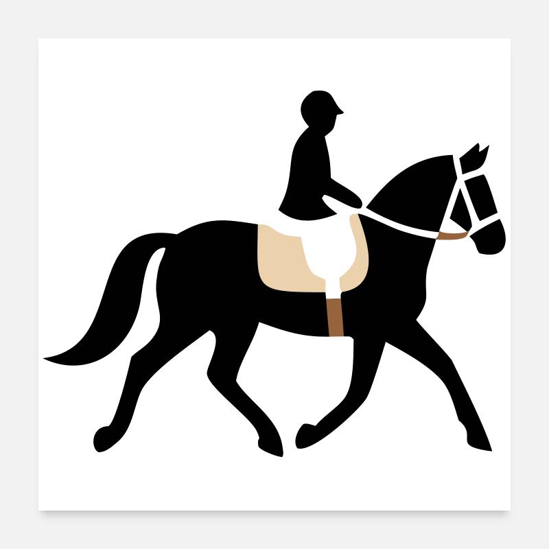Logo de la silhouette du cavalier Poster 60 x 60 cm