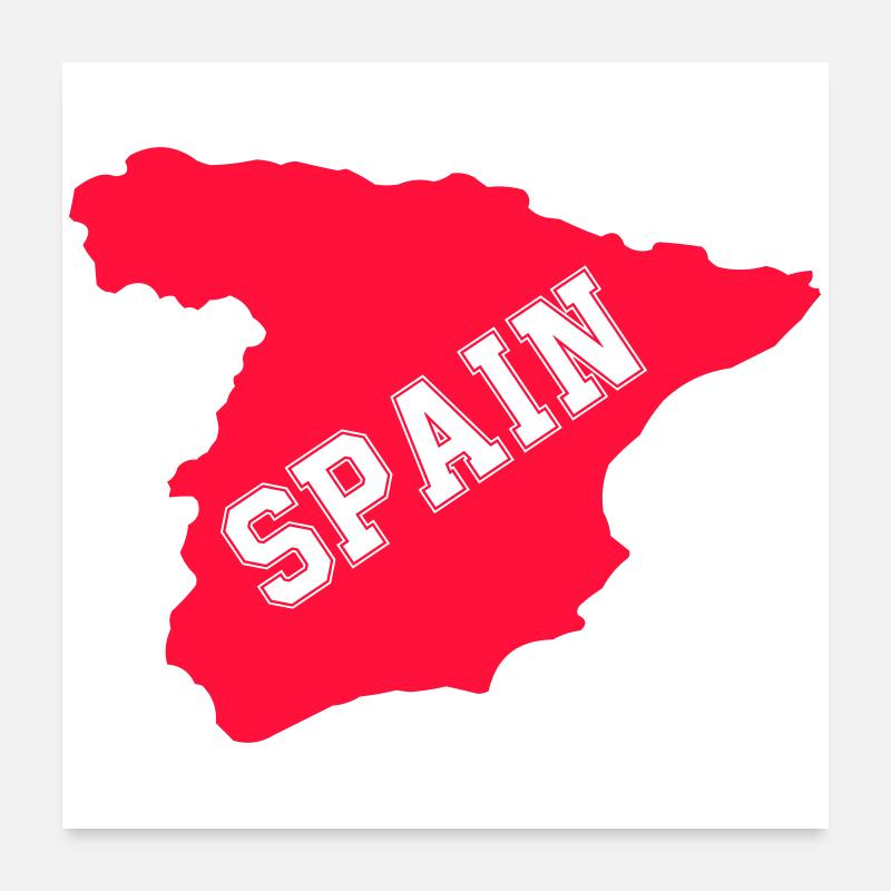 Spain silhouette with diagonal SPAIN Poster 24" x 24" (60x60 cm)