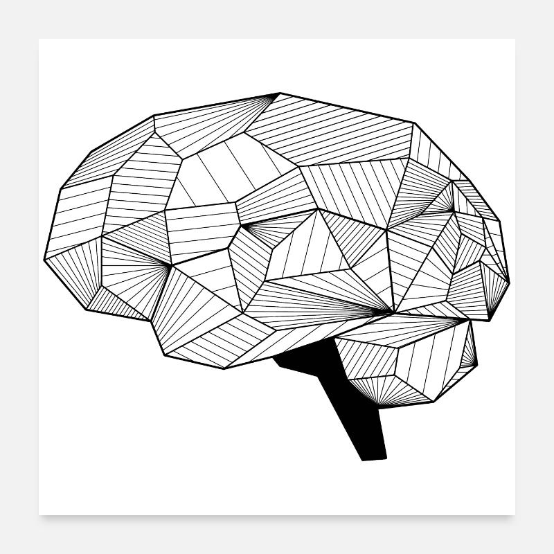 Cerveau Poster 60 x 60 cm