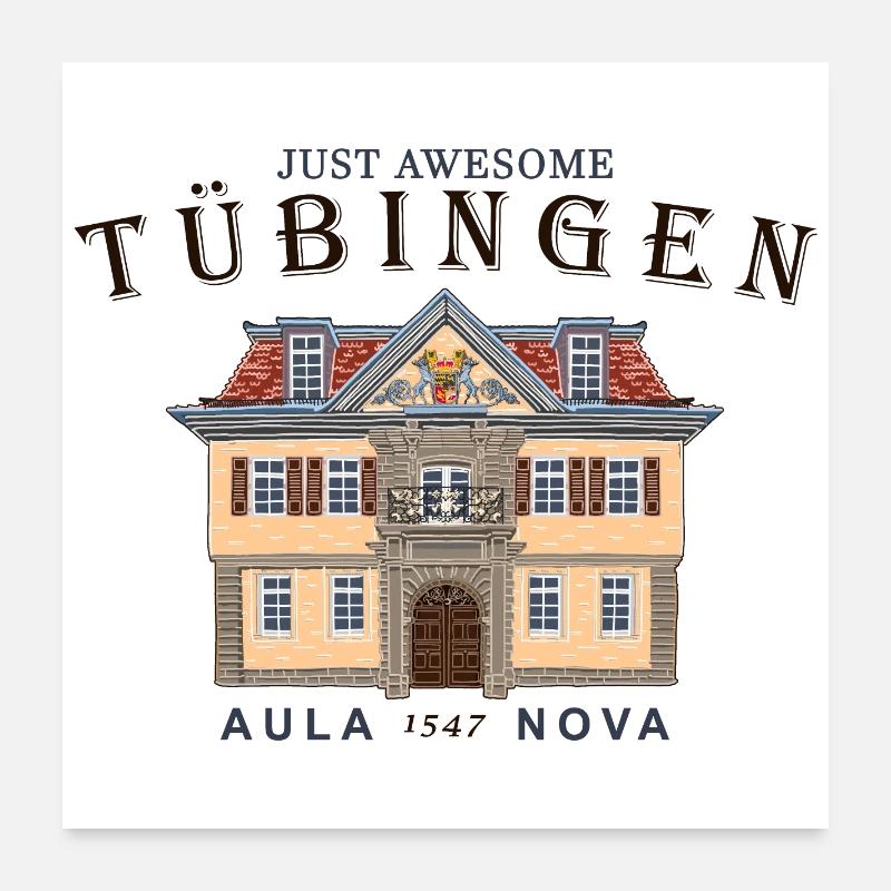 Tübingen, Drawing University House, Germany Poster 24" x 24" (60x60 cm)