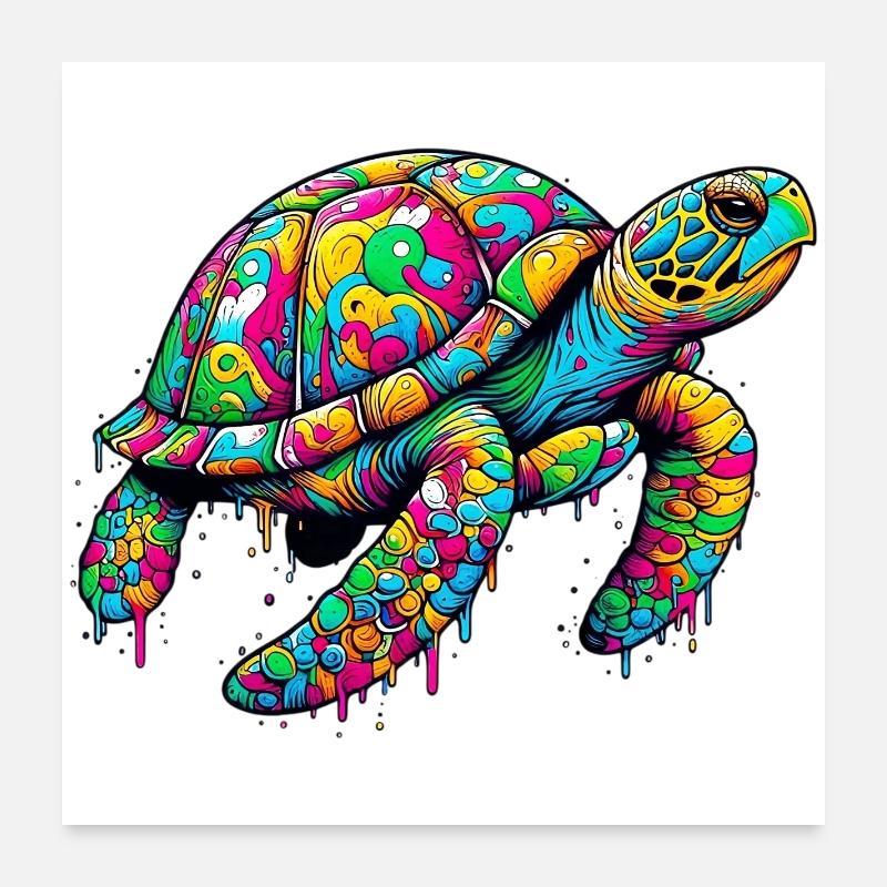 Tortue Poster 60 x 60 cm