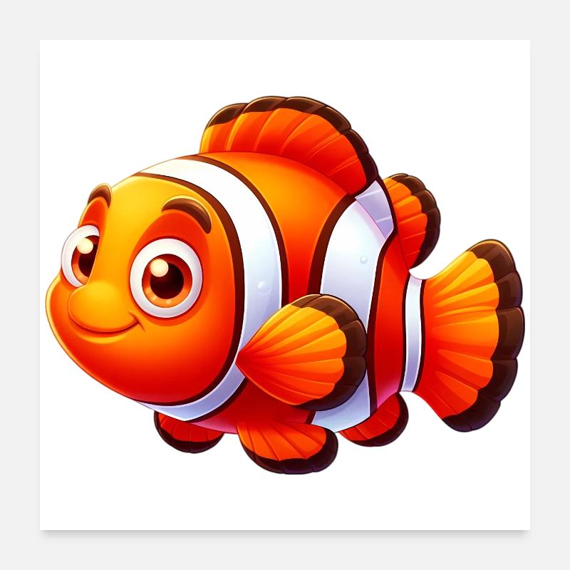 Poisson-clown Poster 60 x 60 cm