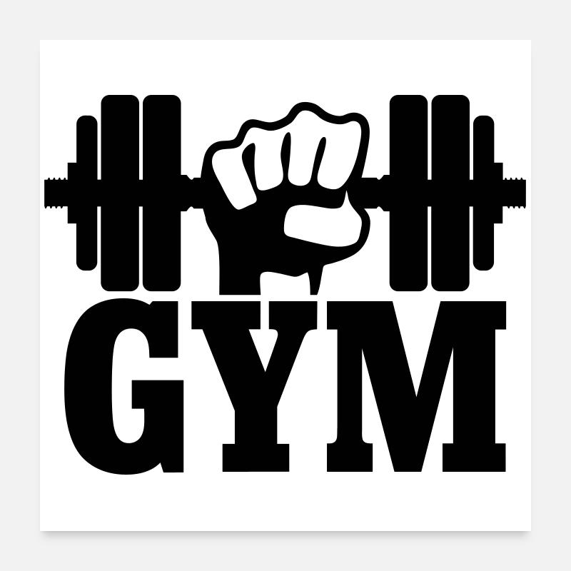 GYM Faust mit Hantel Poster 60x60 cm