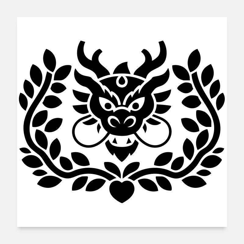 Emblème du dragon Poster 60 x 60 cm