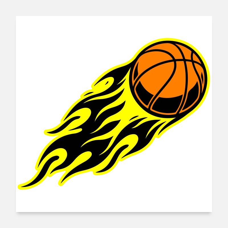 Basketball flame Poster 24" x 24" (60x60 cm)
