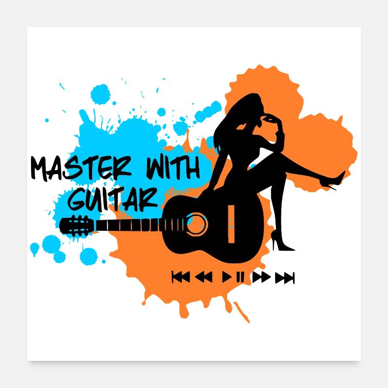 Master with guitar - Blue Orange Poster 24" x 24" (60x60 cm)