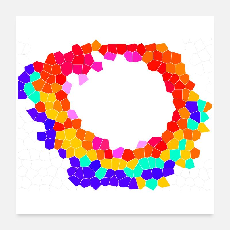 Voronoi Mosaic Orbit Poster 24" x 24" (60x60 cm)