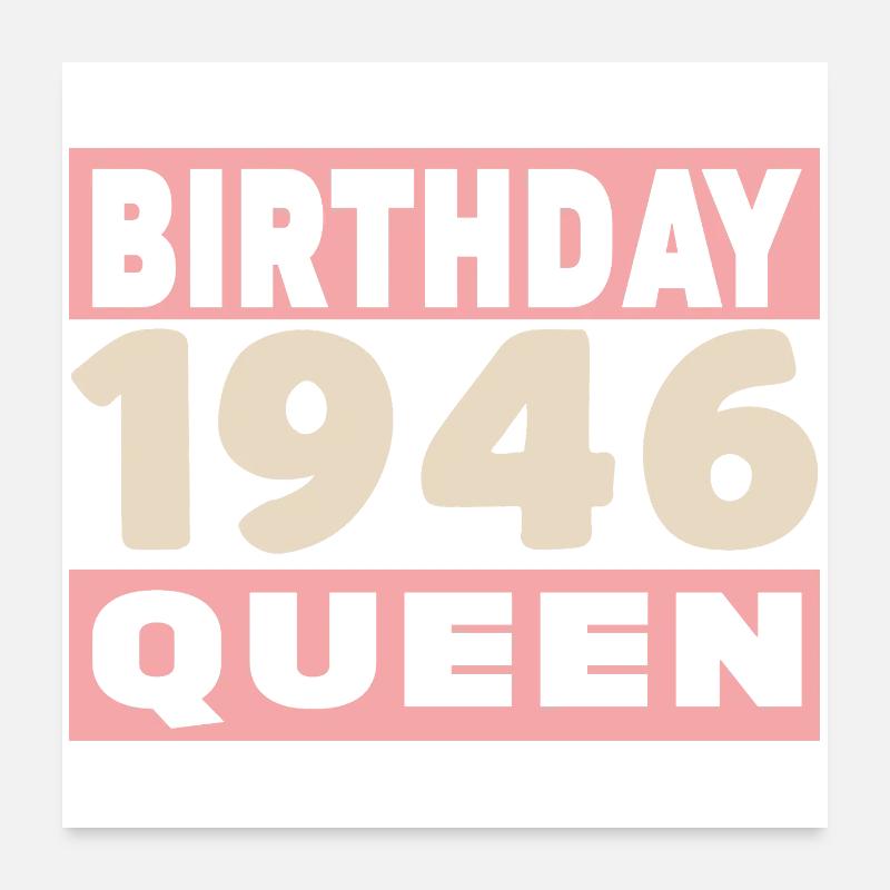 birthday queen 80 ans 1946 Anniversaire Poster 60 x 60 cm